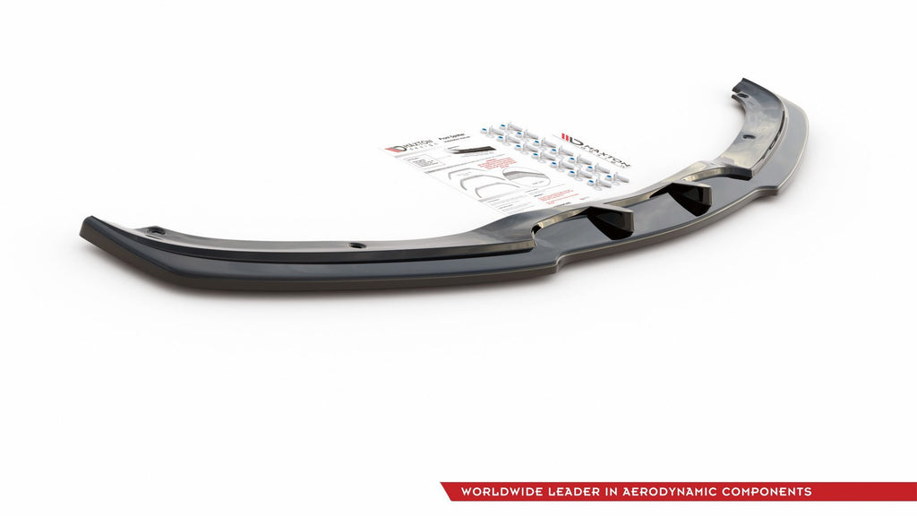 Maxton Design Street+ Spoilerlippe Front Ansatz V.2 passend für BMW 3er E90/E91 Facelift schwarz Hochglanz