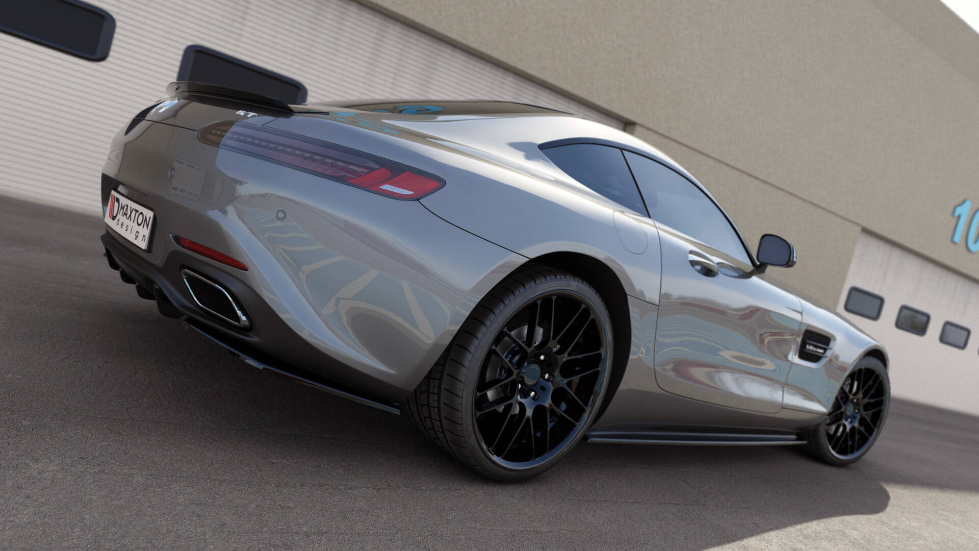 Maxton Design Diffusor Heck Ansatz passend für Mercedes-AMG GT / GT S C190 Facelift schwarz Hochglanz