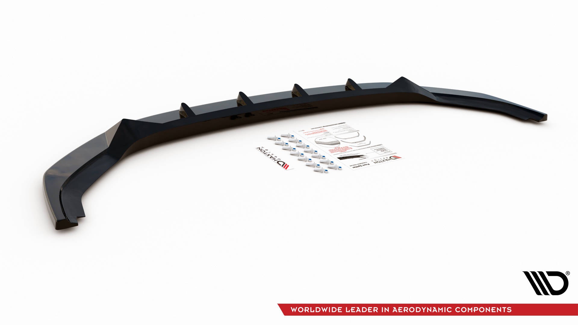 Maxton Design Street+ Spoilerlippe Front Ansatz V.1 passend für VW T6.1 schwarz Hochglanz