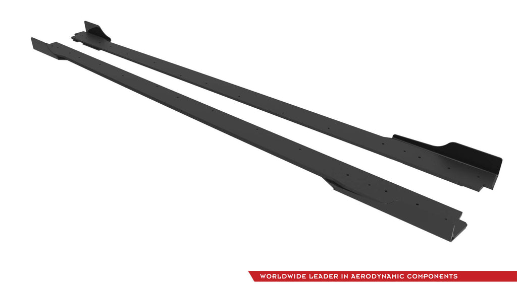 Maxton Design Street Pro Street+ Seitenschweller Leisten + Flaps passend für Hyundai Veloster N Mk2 schwarz Hochglanz