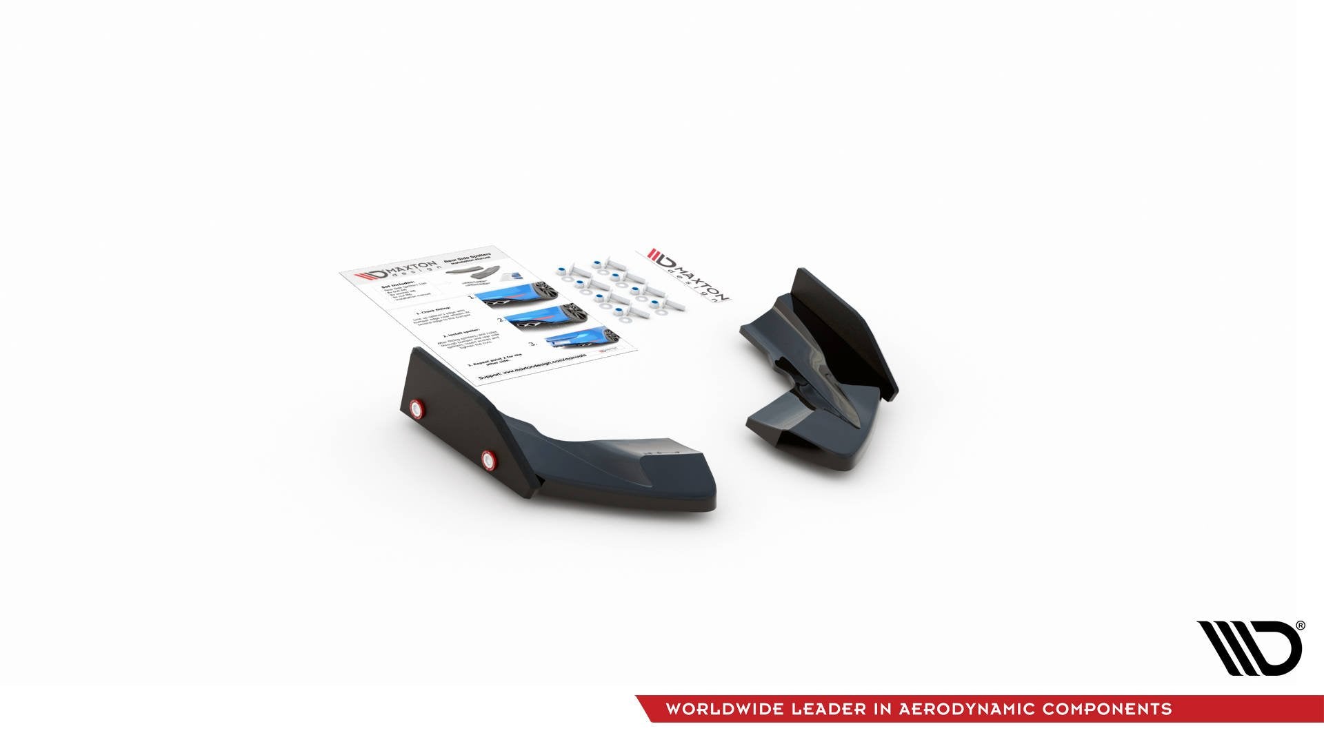Maxton Design Heck Ansatz Flaps Diffusor V.2 + Flaps passend für VW Golf R Hatchback Mk8 Facelift
