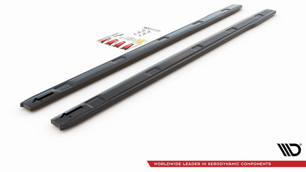 Maxton Design Street+ Seitenschweller Leisten passend für VW Caddy Mk. 4 schwarz Hochglanz