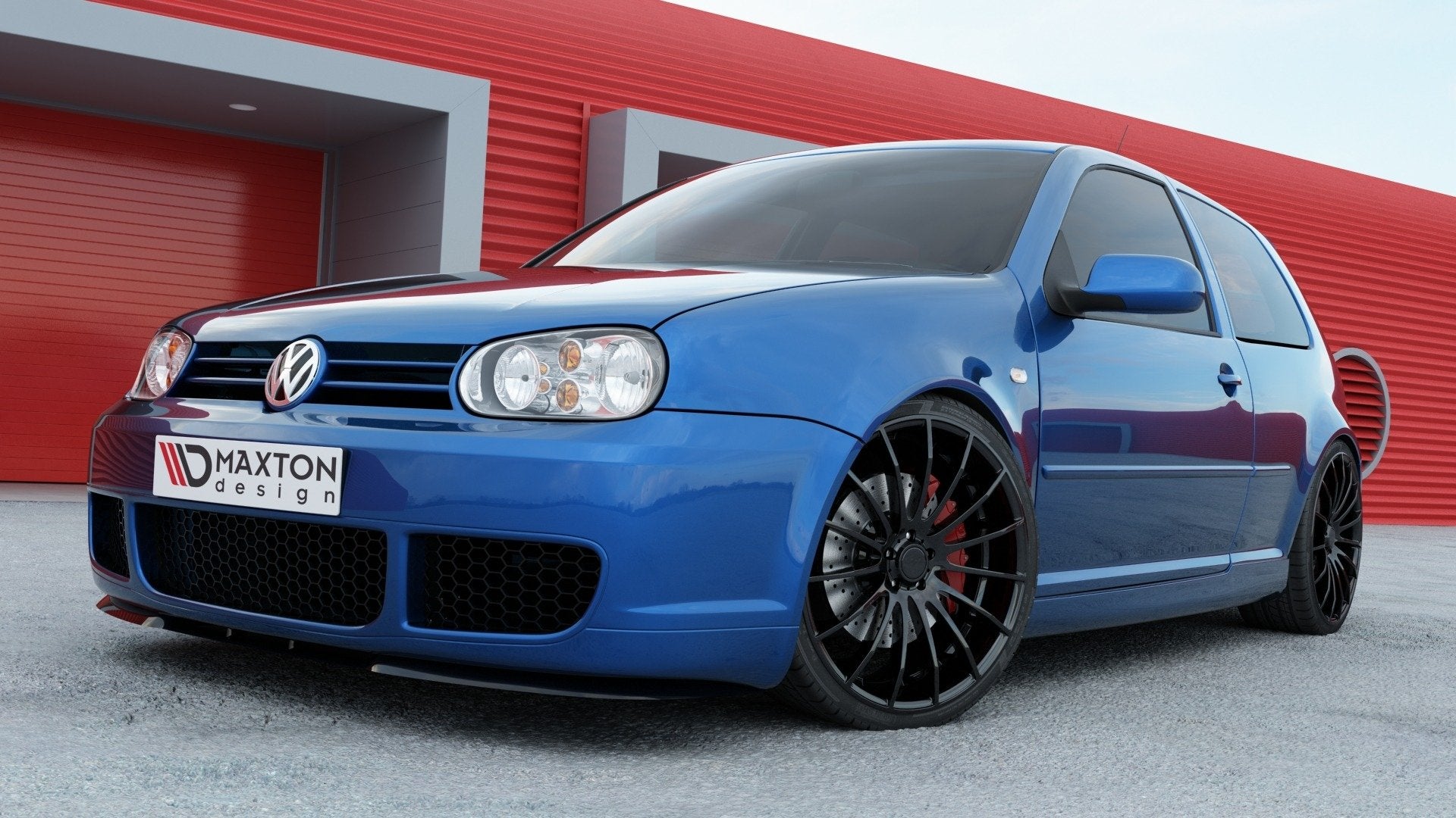 Maxton Design Street+ Spoilerlippe Front Ansatz passend für (Cupra Look) VW Golf IV R32 schwarz Hochglanz