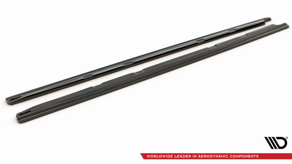 Maxton Design Street+ Seitenschweller Leisten passend für v.1 Seat Leon Mk3 Cupra/ FR Facelift schwarz Hochglanz