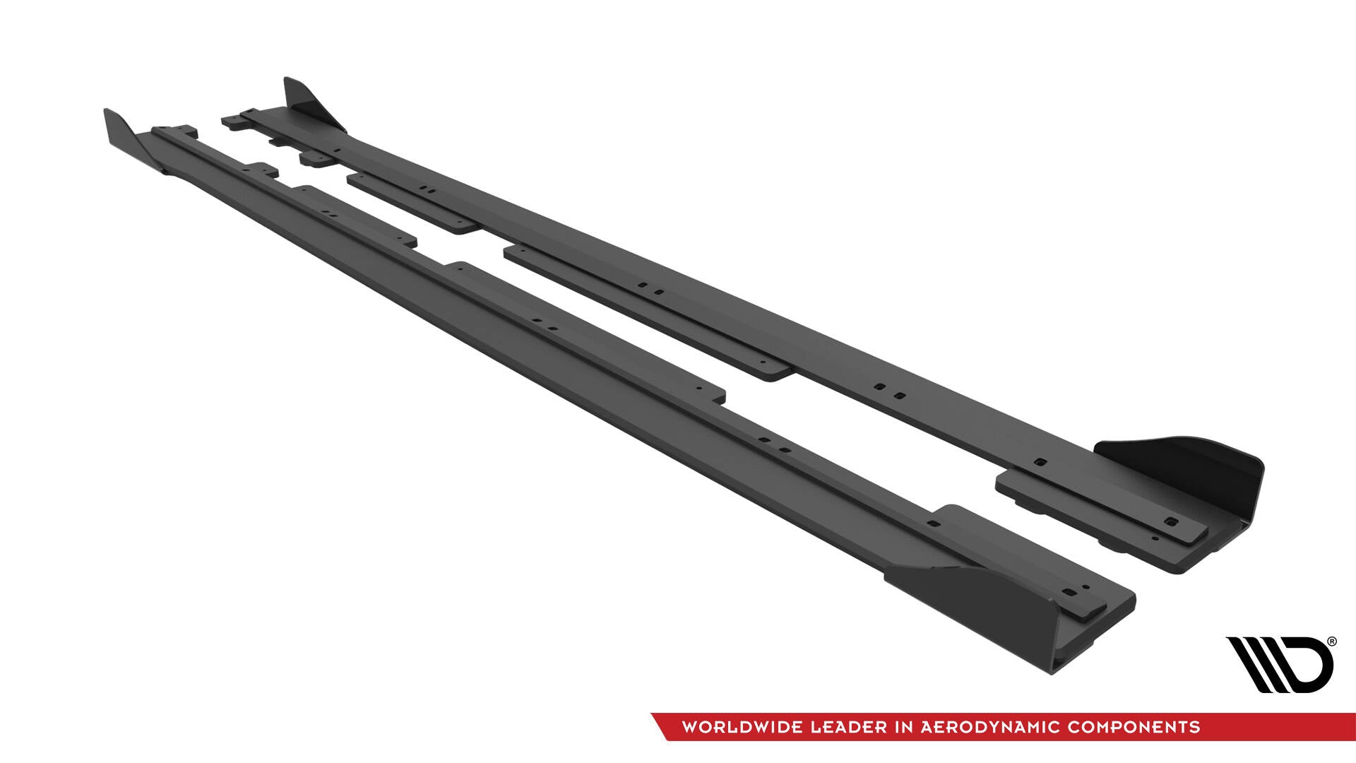 Maxton Design Street Pro Street+ Seitenschweller Leisten + Flaps passend für Ford Fiesta ST / ST-Line Mk8 schwarz Hochglanz