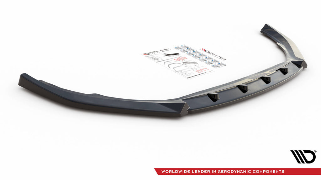 Maxton Design Street+ Spoilerlippe Front Ansatz V.2 passend für Volvo V90 Mk2 schwarz Hochglanz