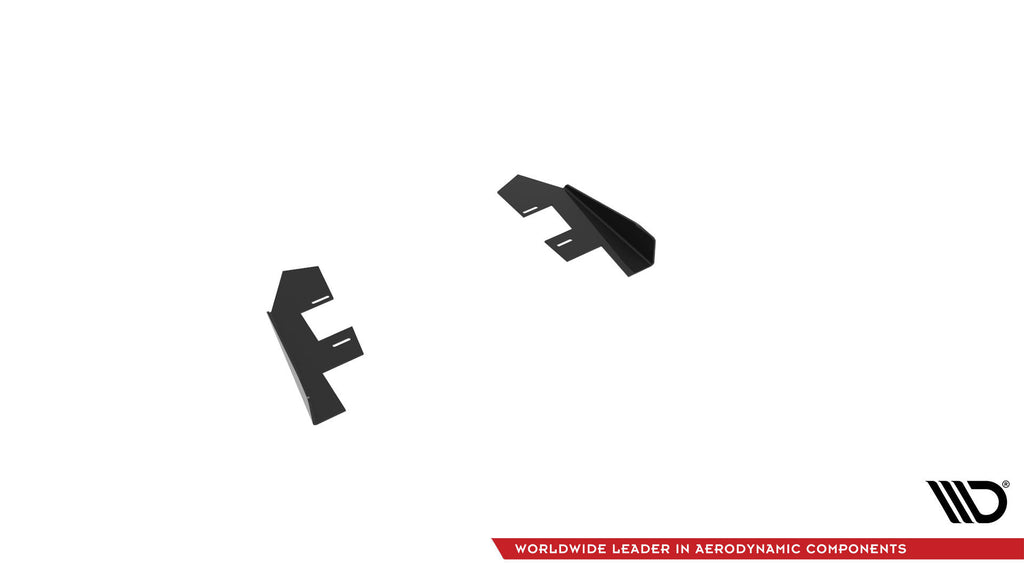 Maxton Design Hintere Seiten Flaps passend für Audi RS3 Limousine 8V Facelift schwarz Hochglanz