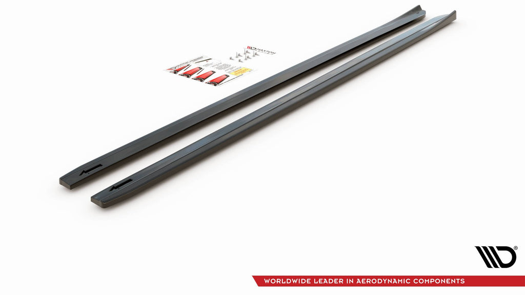 Maxton Design Seitenschweller Ansatz für V.4 VW Golf 7 R / R-Line Facelift Carbon Look