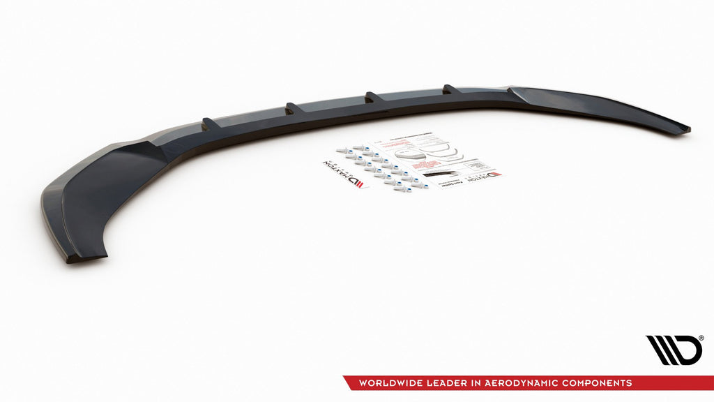 Maxton Design Street+ Spoilerlippe Front Ansatz V.2 passend für Audi A6 S-Line / S6 C8 / C8 Facelift schwarz Hochglanz