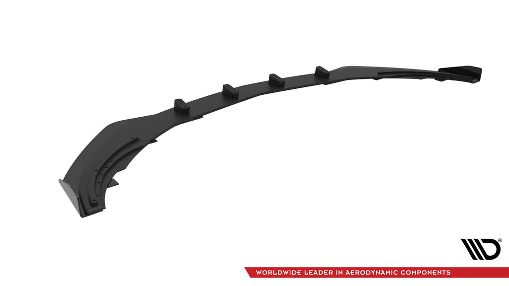 Maxton Design Street Pro Street+ Spoilerlippe Front Ansatz + Flaps passend für Mercedes-Benz A AMG-Line W176 Facelift schwarz Hochglanz