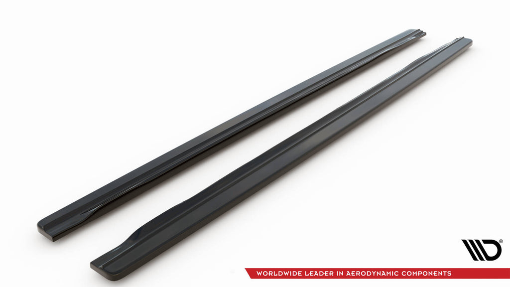 Maxton Design Street+ Seitenschweller Leisten passend für Audi S5 / A5 / A5 S-Line 8T / 8T FL schwarz Hochglanz