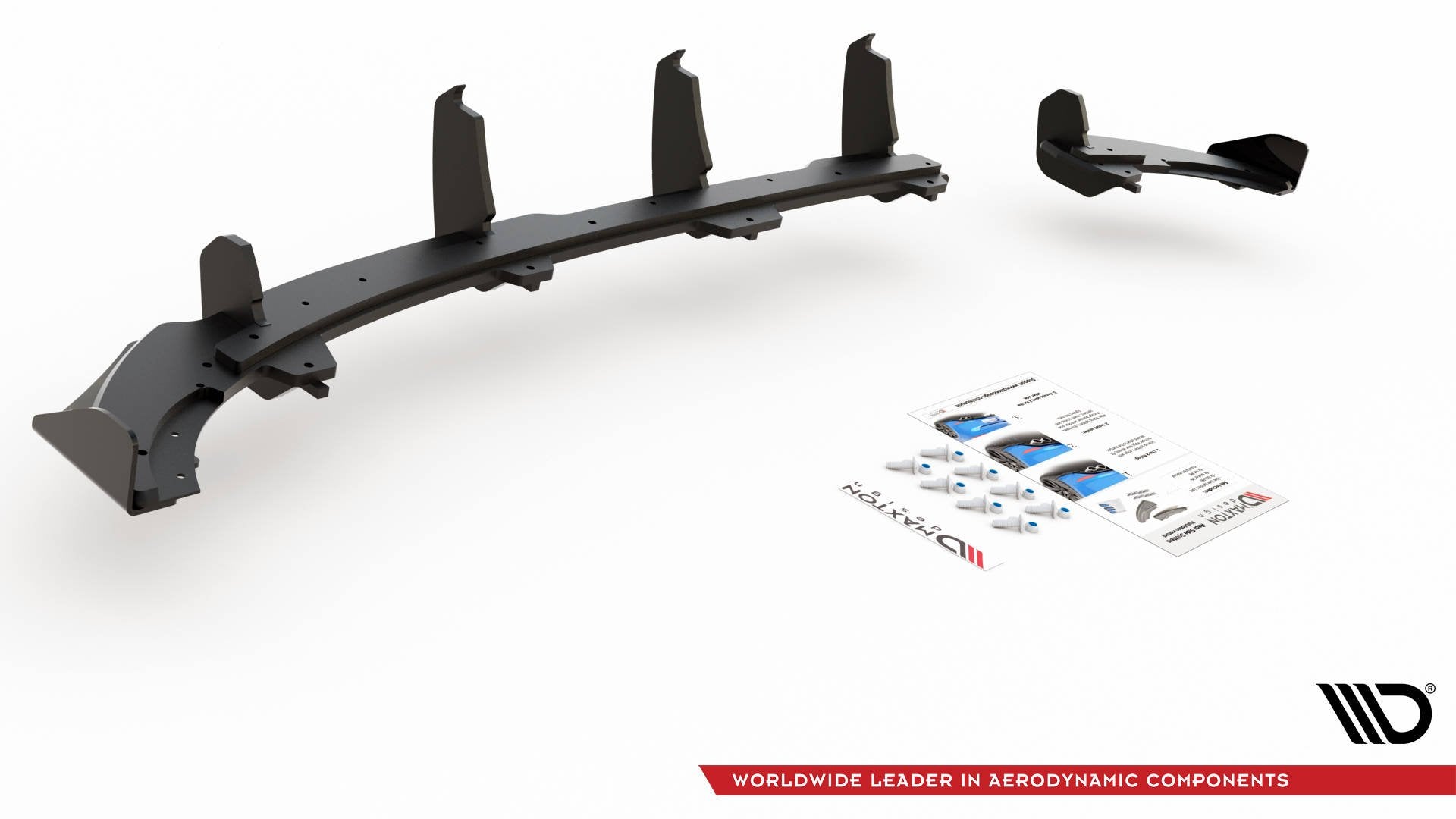 Maxton Design Street Pro Diffusor Heck Ansatz + Flaps passend für VW Polo GTI Mk6 schwarz Hochglanz
