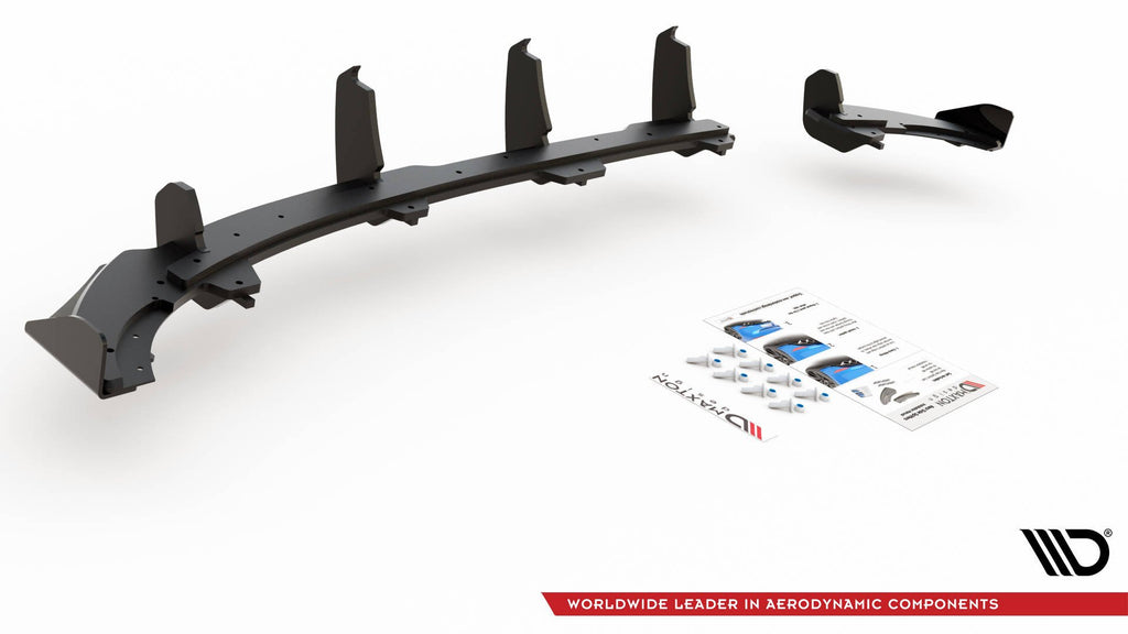 Maxton Design Street Pro Diffusor Heck Ansatz + Flaps passend für VW Polo GTI Mk6 schwarz Hochglanz