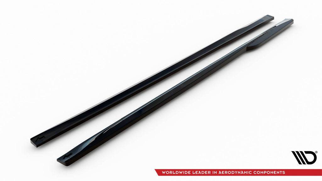 Maxton Design Street+ Seitenschweller Leisten passend für Audi S5 Coupe / A5 S-Line Coupe F5 Facelift schwarz Hochglanz