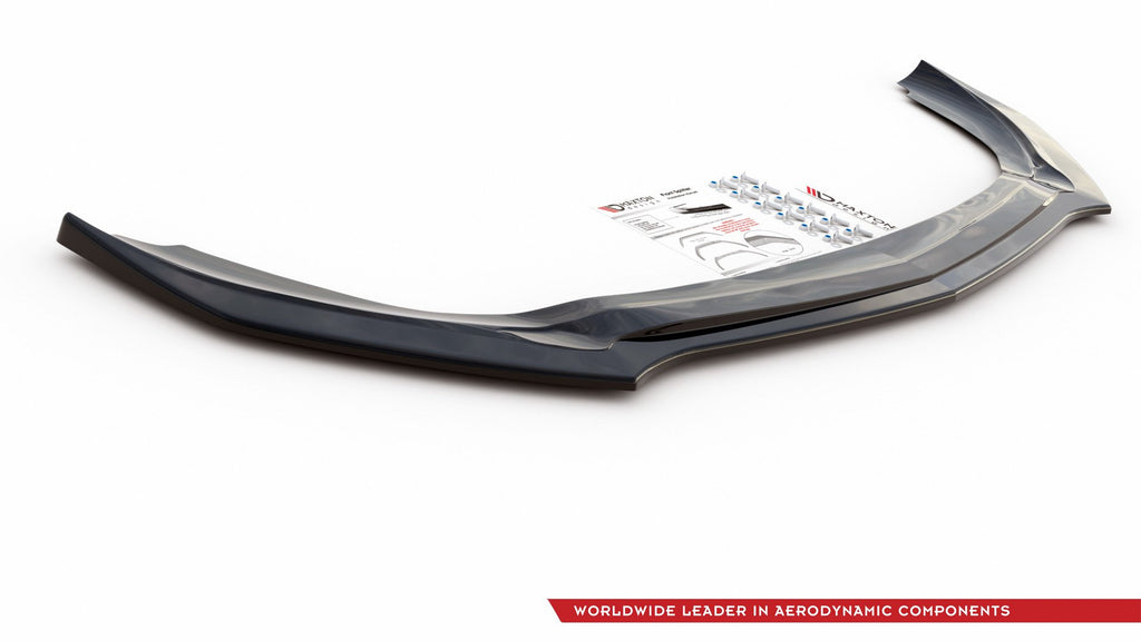 Maxton Design Street+ Spoilerlippe Front Ansatz V.2 passend für Mercedes A35 AMG Aero W177 schwarz Hochglanz
