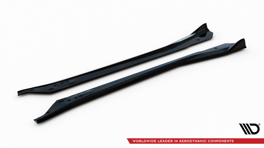 Maxton Design Street+ Seitenschweller Leisten V.2 passend für Chevrolet Corvette Stingray C7 schwarz Hochglanz