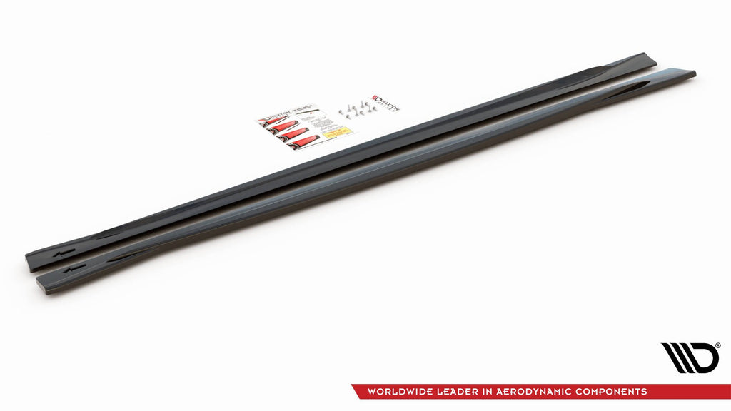 Maxton Design Street+ Seitenschweller Leisten V.2 passend für BMW M4 F82 schwarz Hochglanz