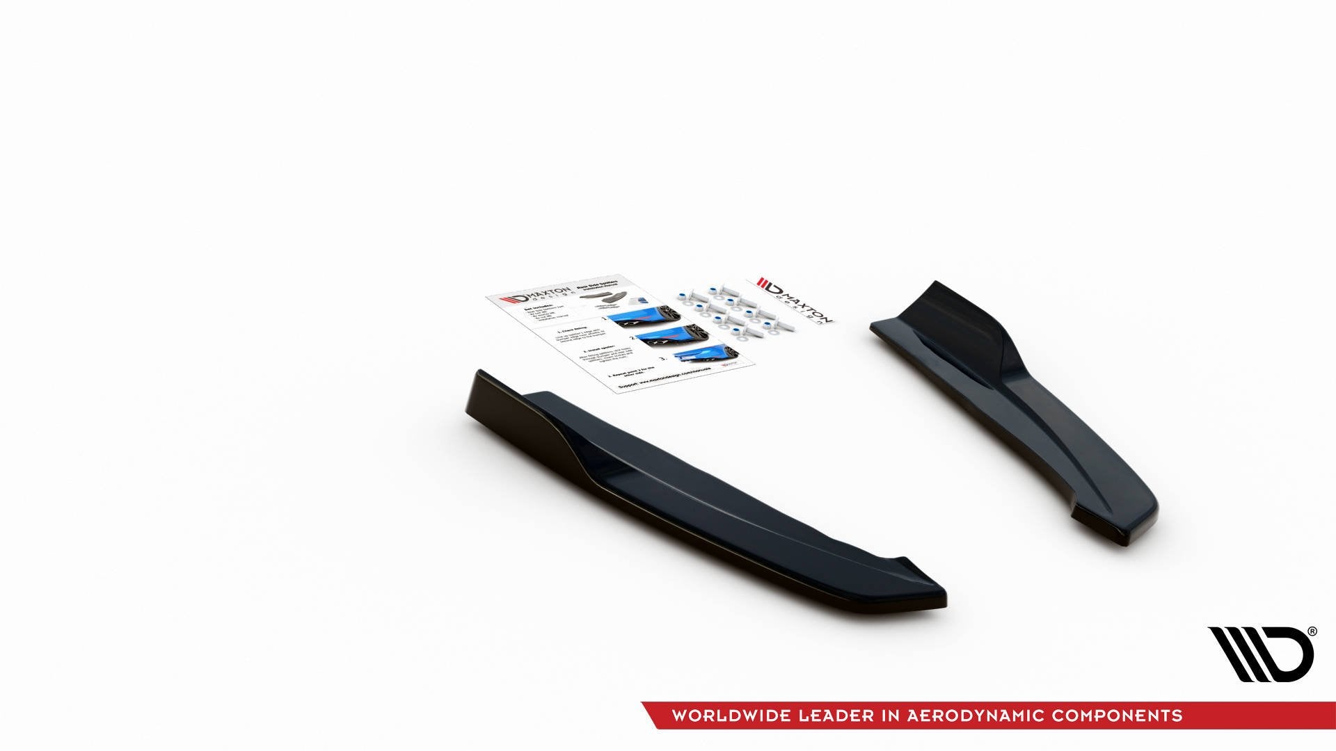 Maxton Design Heck Ansatz Flaps Diffusor V.2 passend für Ford Focus ST-Line Kombi Mk4 schwarz Hochglanz