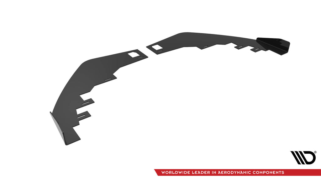 Maxton Design Front Stoßstange Flaps passend für Mercedes-Benz A AMG-Line W176 Facelift schwarz Hochglanz