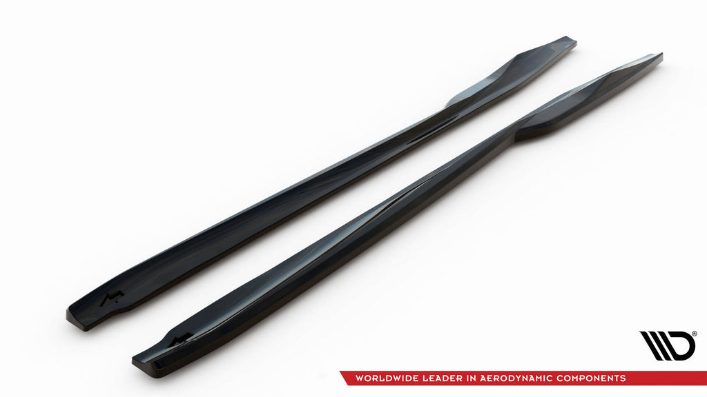 Maxton Design Street+ Seitenschweller Leisten passend für Nissan GTR R35 Facelift schwarz Hochglanz