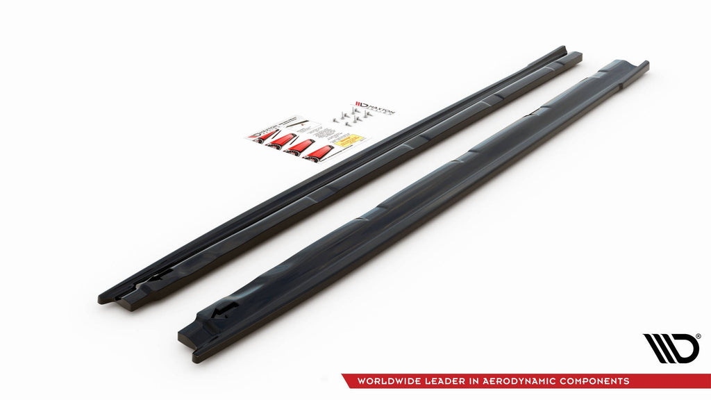 Maxton Design Street+ Seitenschweller Leisten passend für Peugeot 208 Mk2 schwarz Hochglanz
