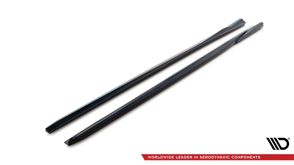 Maxton Design Street+ Seitenschweller Leisten V.2 passend für Audi S3 / A3 S-Line Sportback 8V / 8V Facelift schwarz Hochglanz