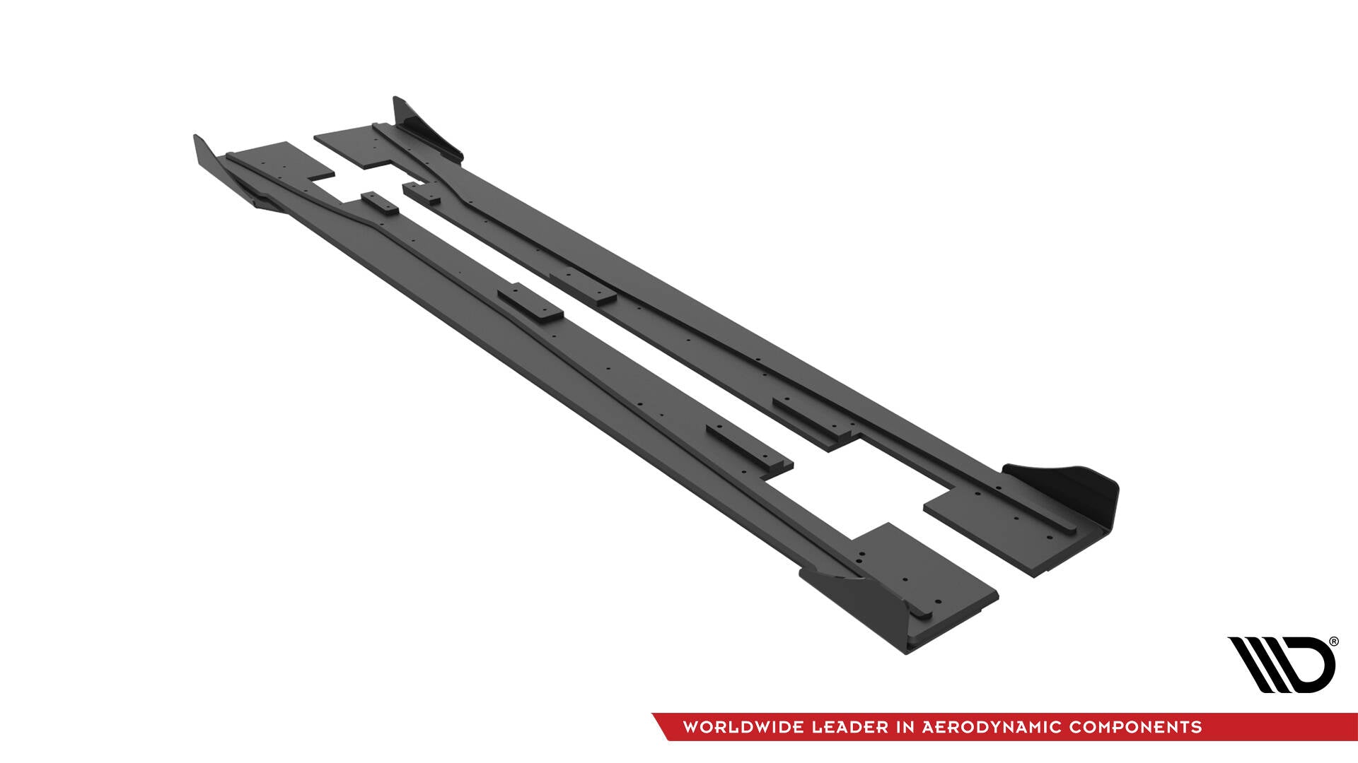 Maxton Design Street Pro Street+ Seitenschweller Leisten + Flaps passend für Mercedes-Benz A 45 AMG W176 Facelift schwarz Hochglanz