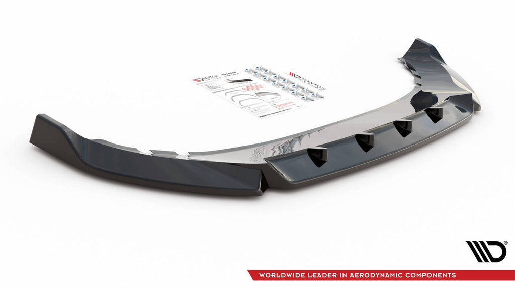 Maxton Design Street+ Spoilerlippe Front Ansatz V.1 passend für Cupra Ateca Mk1 schwarz Hochglanz