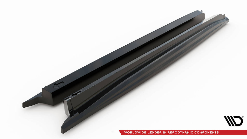 Maxton Design Street+ Seitenschweller Leisten passend für Toyota Highlander Mk4 schwarz Hochglanz