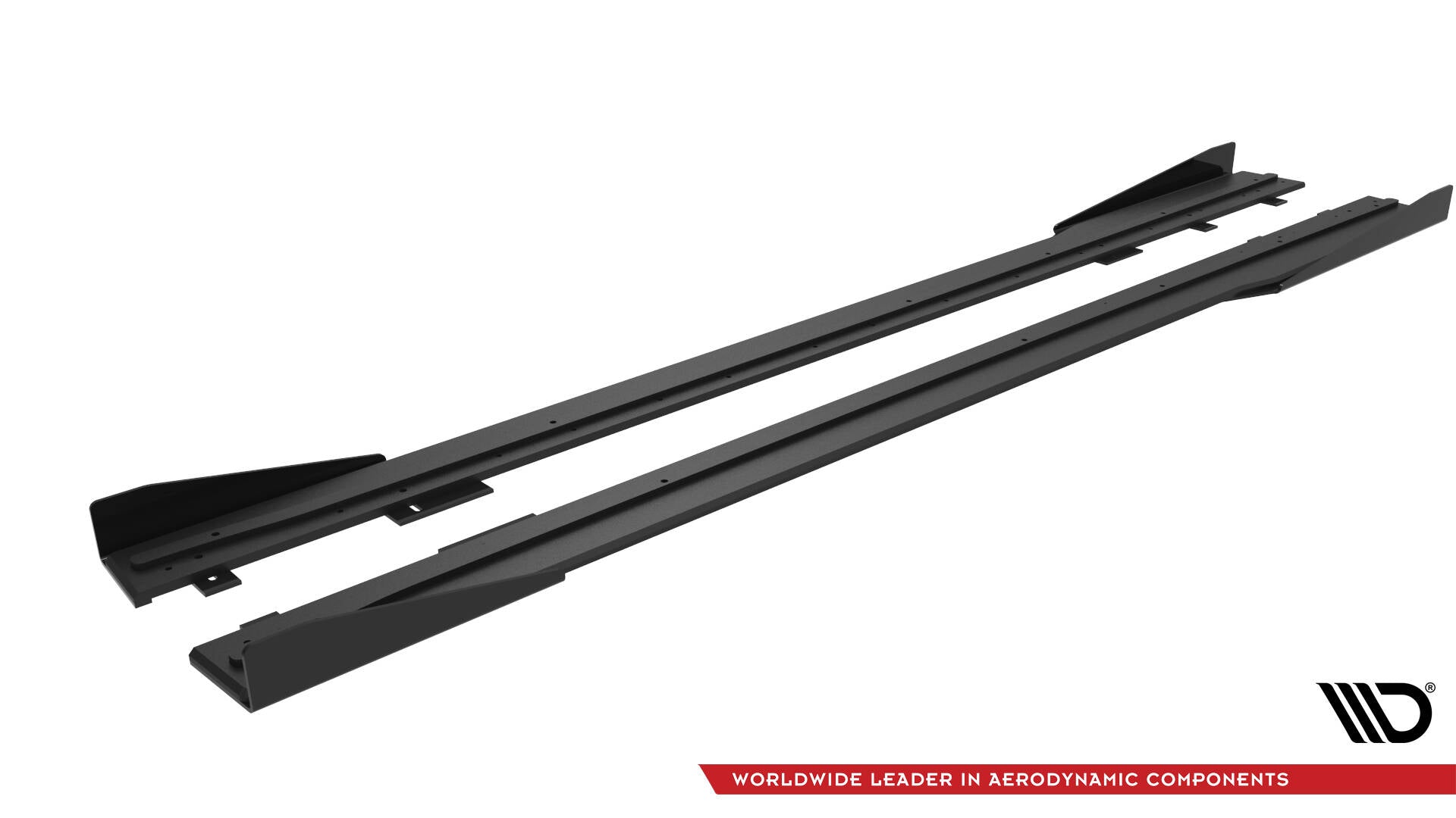 Maxton Design Street Pro Street+ Seitenschweller Leisten + Flaps passend für Ford Mustang Dark Horse Mk7 schwarz Hochglanz
