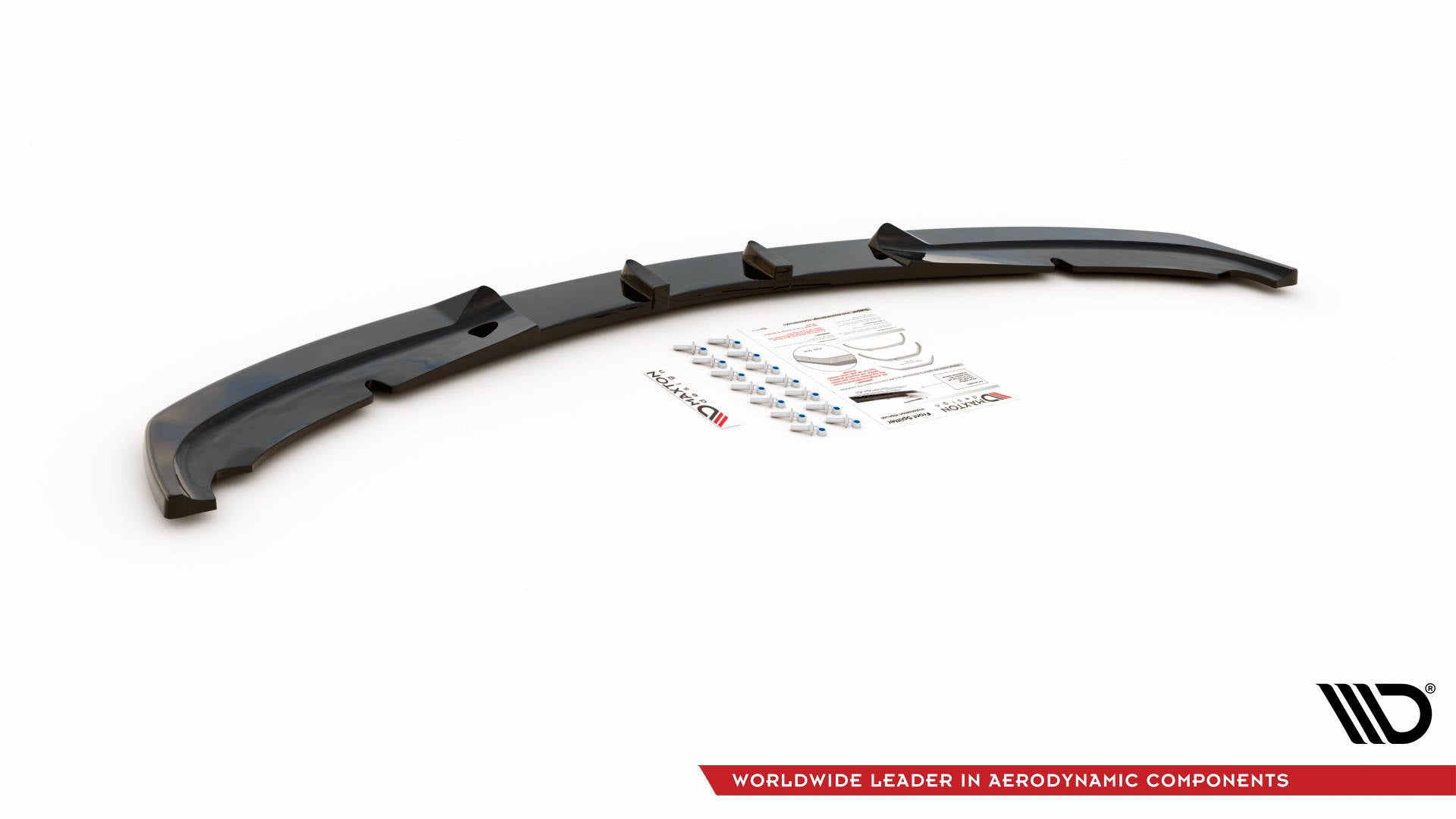 Maxton Design Street+ Spoilerlippe Front Ansatz V.1 passend für BMW 3er E90 schwarz Hochglanz