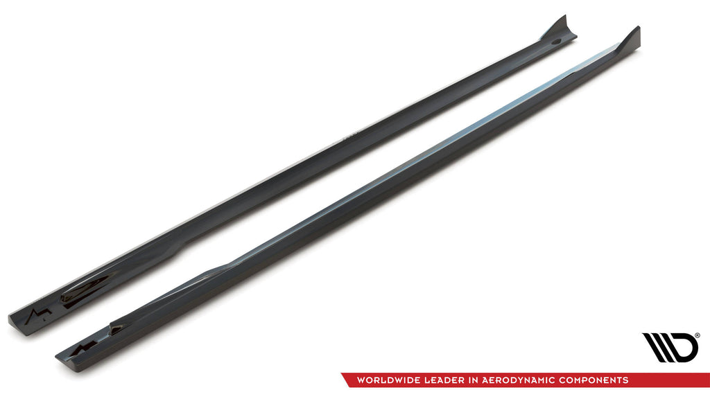Maxton Design Street+ Seitenschweller Leisten V.2 passend für BMW 4er Gran Coupe M-Paket / M440i G26 schwarz Hochglanz