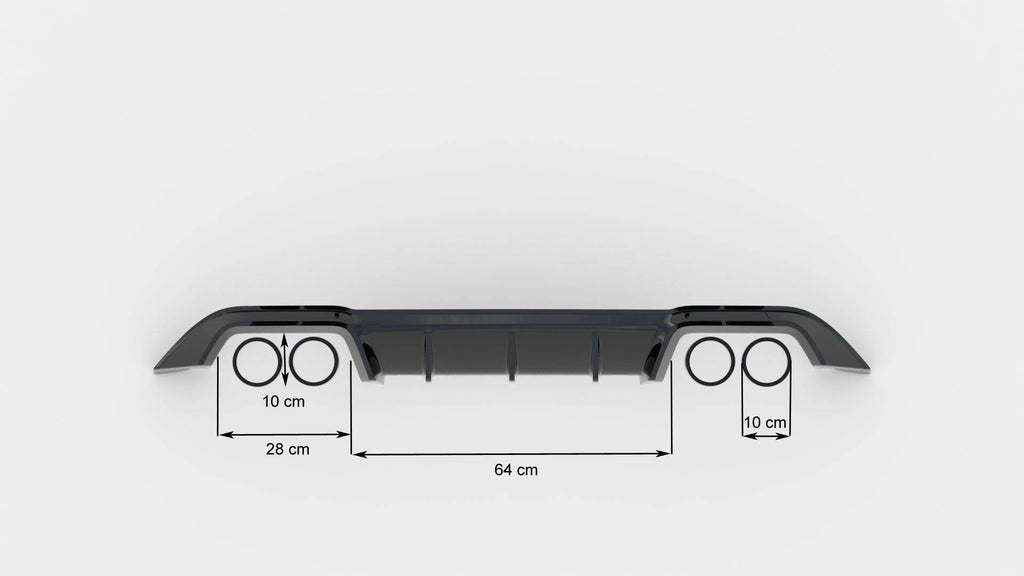 Maxton Design Diffusor Heck Ansatz passend für VW Golf R Mk7 schwarz Hochglanz