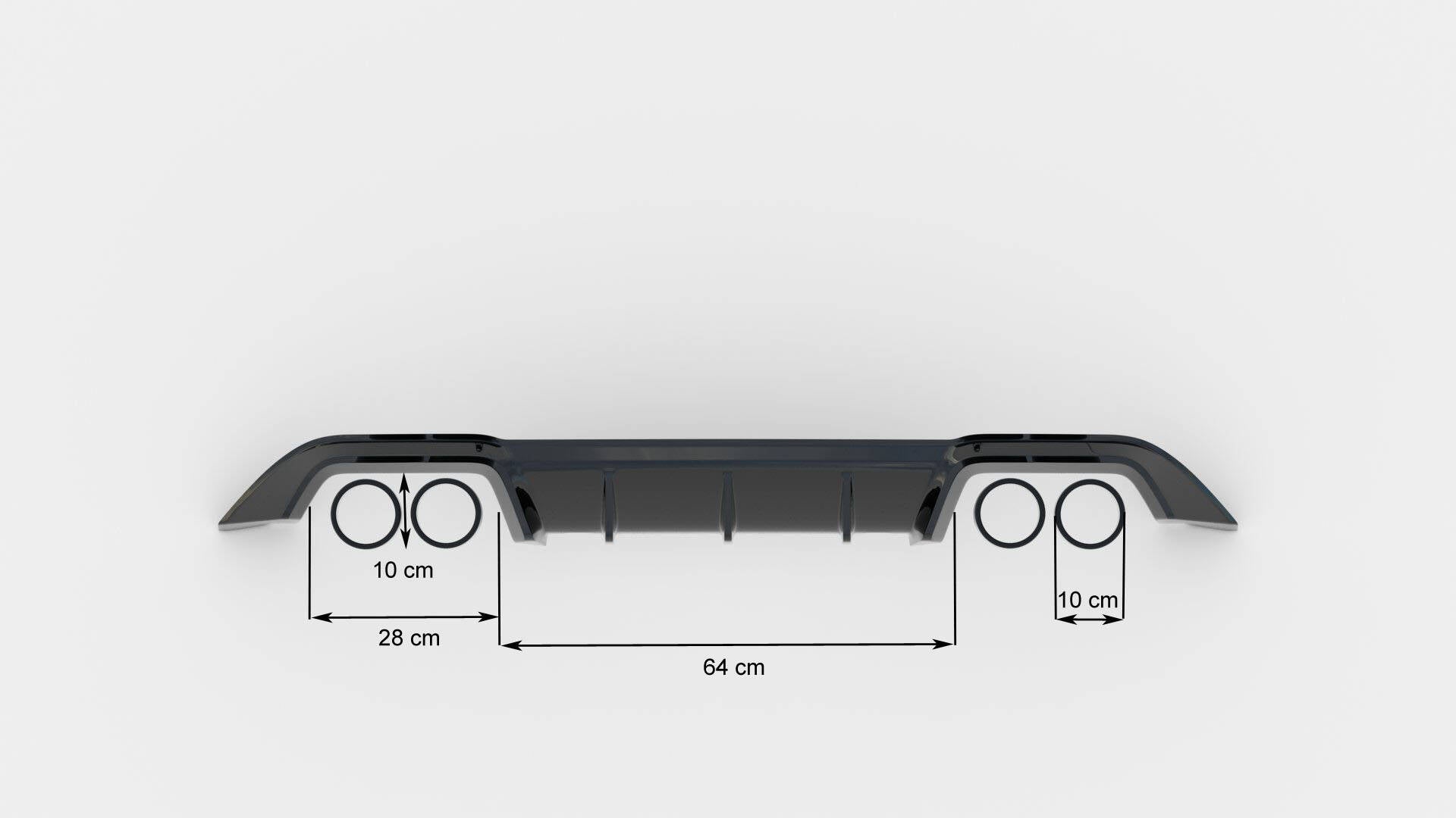 Maxton Design Diffusor Heck Ansatz passend für VW Golf R Mk7 schwarz Hochglanz
