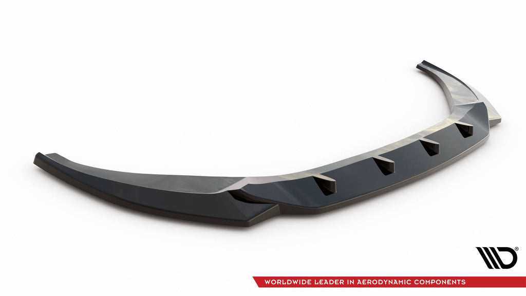 Maxton Design Street+ Spoilerlippe Front Ansatz V.1 passend für Audi A6 C8 schwarz Hochglanz