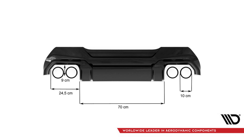 Maxton Design Diffusor Heck Ansatz V.2 für + Milltek Sport Auspuffverlängerung BMW 1er F40 M135i