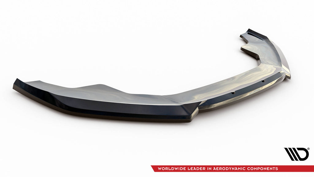 Maxton Design Street+ Spoilerlippe Front Ansatz V.2 passend für Audi A4 Competition B8 Facelift schwarz Hochglanz