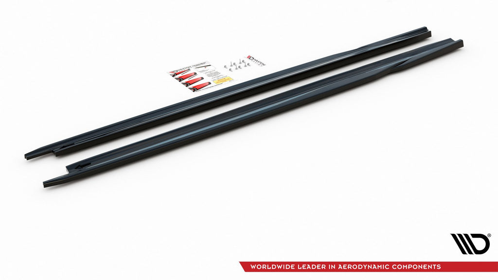 Maxton Design Street+ Seitenschweller Leisten V.2 passend für Skoda Octavia Mk4 schwarz Hochglanz