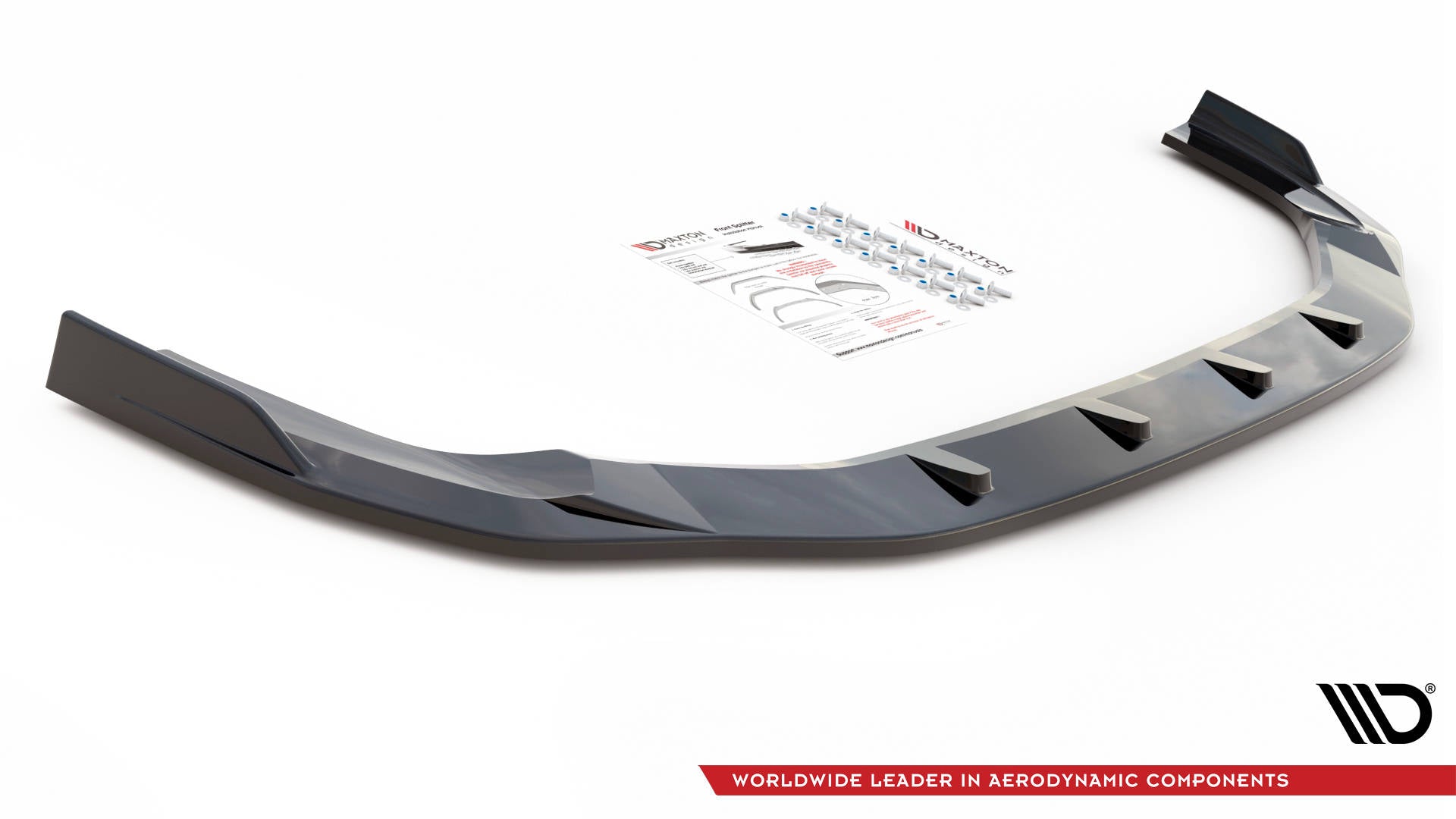 Maxton Design Street+ Spoilerlippe Front Ansatz V.2 passend für Audi RS3 Limousine 8Y schwarz Hochglanz