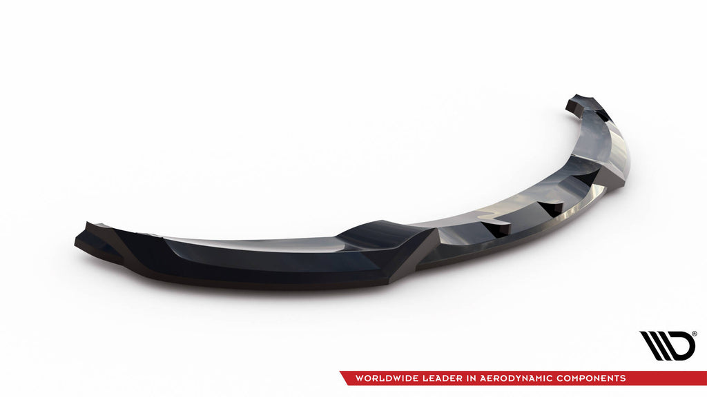 Maxton Design Street+ Spoilerlippe Front Ansatz V.1 passend für BMW 1er M-Paket E82 schwarz Hochglanz