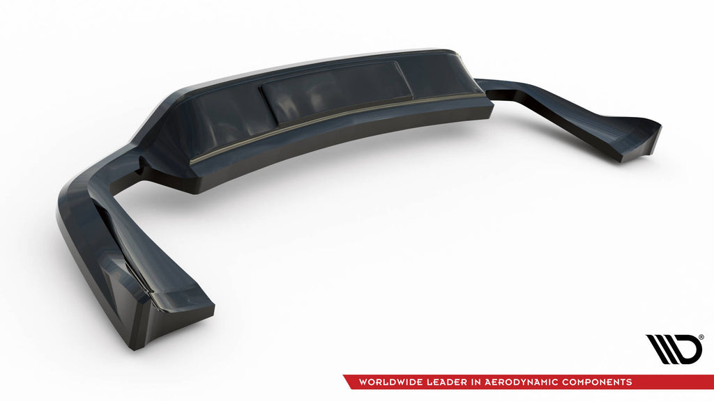 Maxton Design Street+ Mittlerer Diffusor RACE passend für Porsche Cayenne Mk2 Facelift schwarz Hochglanz