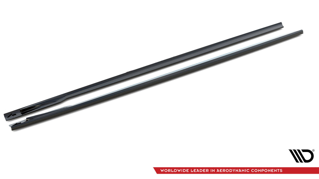Maxton Design Street+ Seitenschweller Leisten passend für V.1 passend für BMW 4er Gran Coupe M-Paket / M440i G26 schwarz Hochglanz