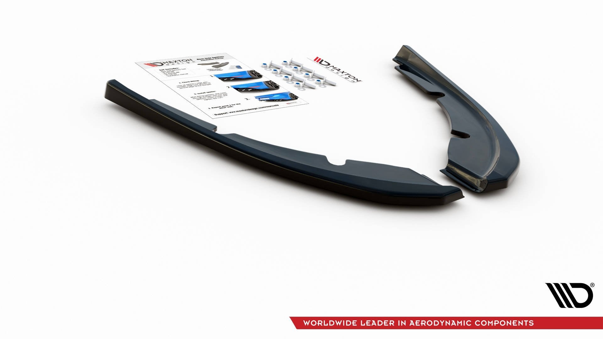 Maxton Design Heck Ansatz Flaps Diffusor V.2 passend für Peugeot 308 SW Mk2 schwarz Hochglanz