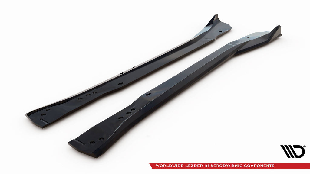 Maxton Design Street+ Seitenschweller Leisten passend für Chevrolet Corvette Z06 C7 schwarz Hochglanz