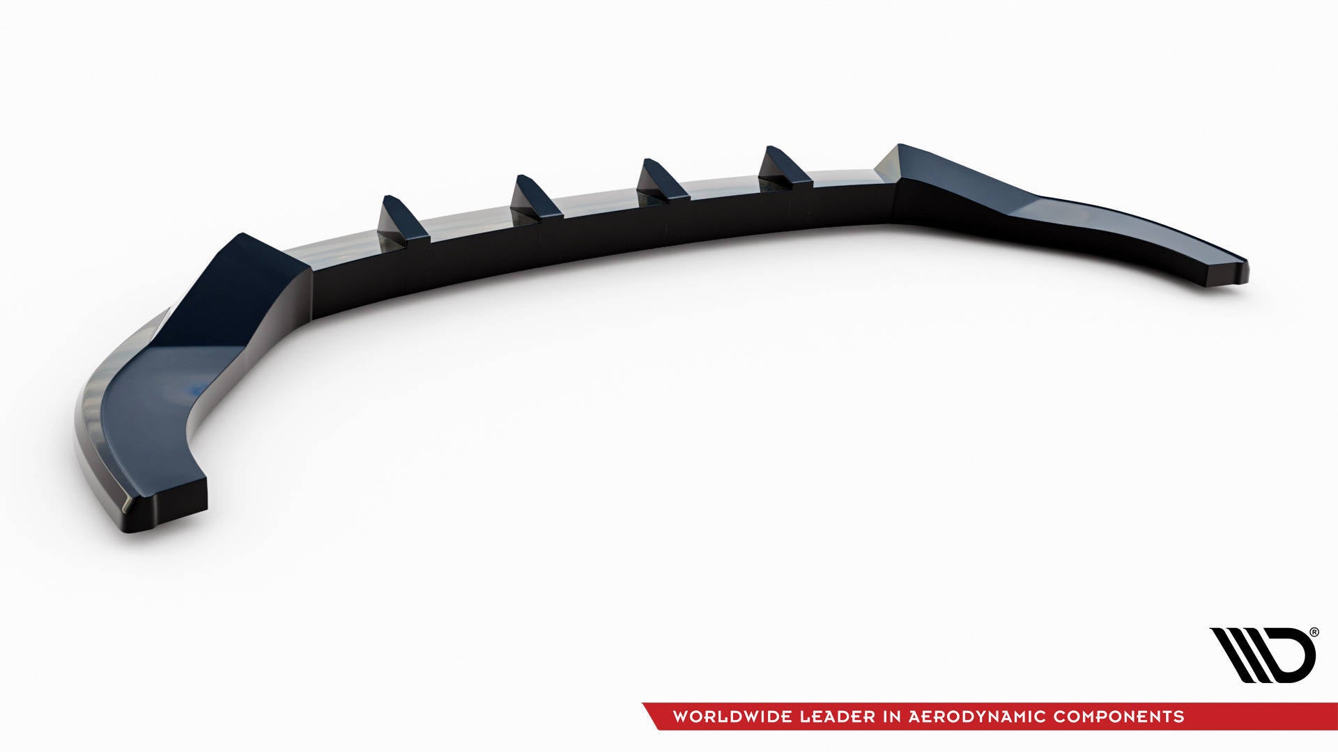 Maxton Design Street+ Spoilerlippe Front Ansatz V.2 passend für VW Multivan Long T7 schwarz Hochglanz