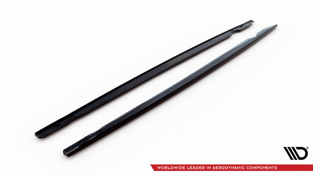 Maxton Design Street+ Seitenschweller Leisten passend für V.3 passend für VW Golf R Hatchback Mk8 Facelift schwarz Hochglanz