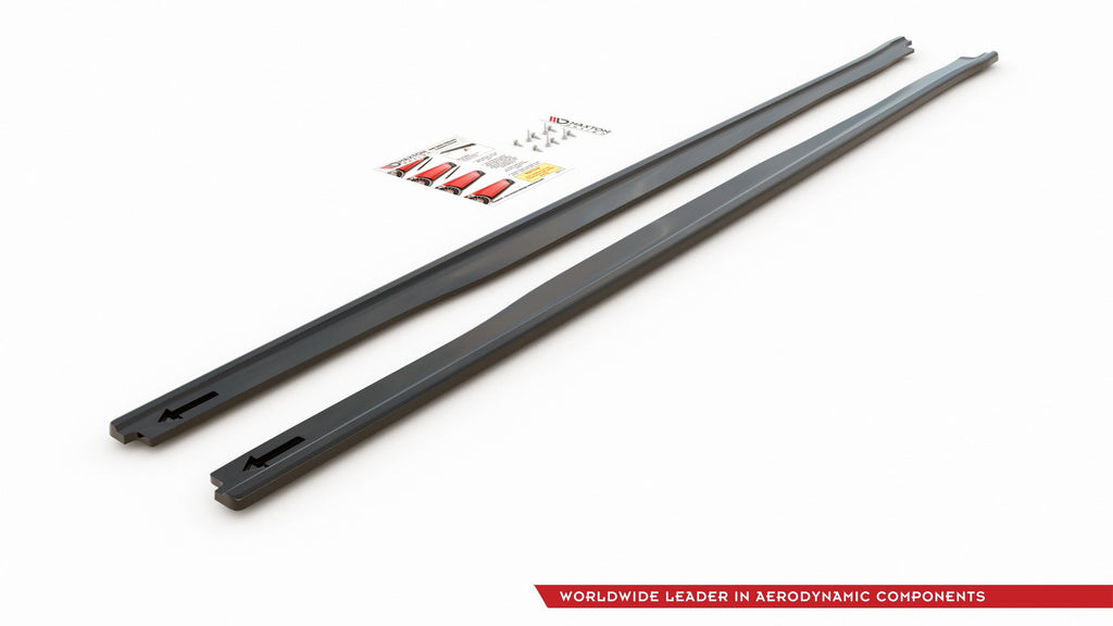 Maxton Design Street+ Seitenschweller Leisten passend für Toyota Corolla XII Limousine schwarz Hochglanz
