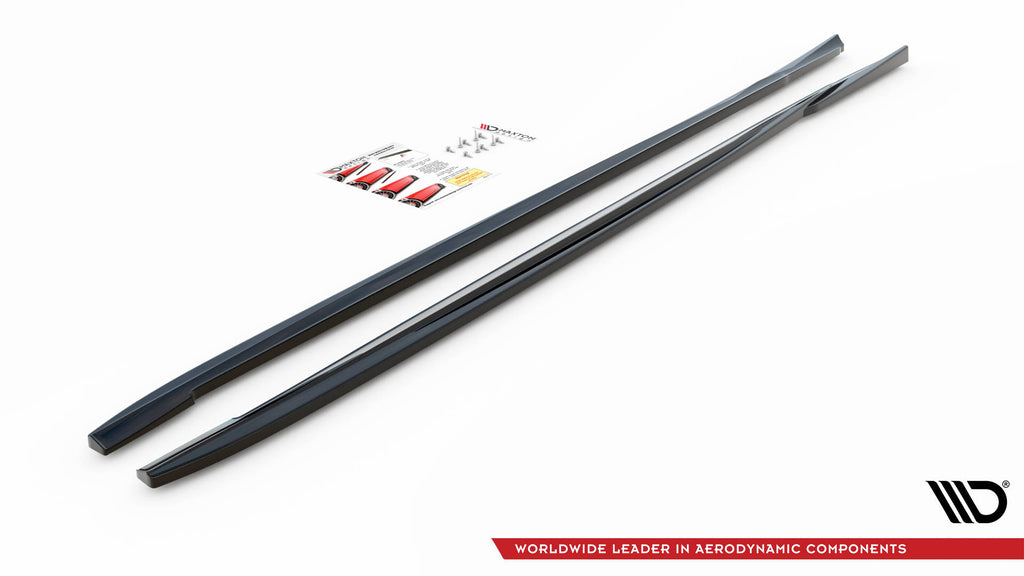 Maxton Design Street+ Seitenschweller Leisten passend für Volvo V70 Mk3 schwarz Hochglanz