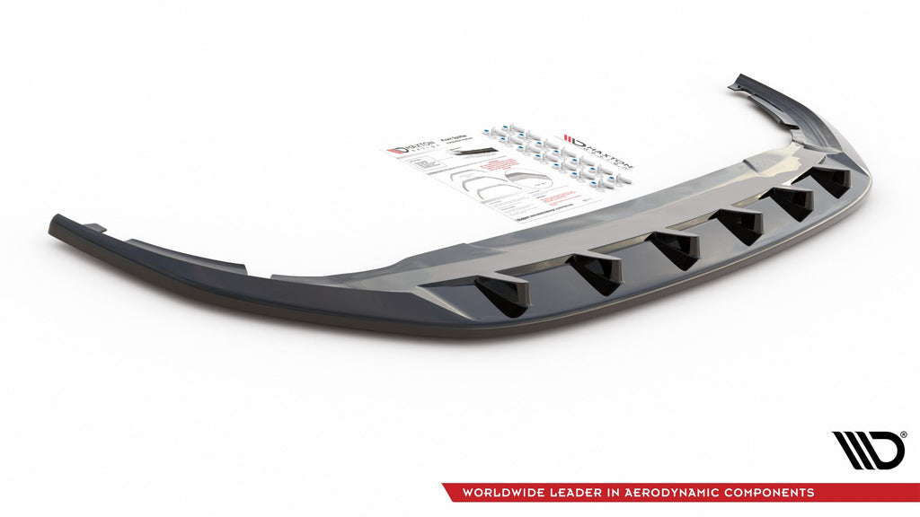 Maxton Design Street+ Spoilerlippe Front Ansatz V.1 passend für VW Golf Hatchback / Variant Mk8 schwarz Hochglanz