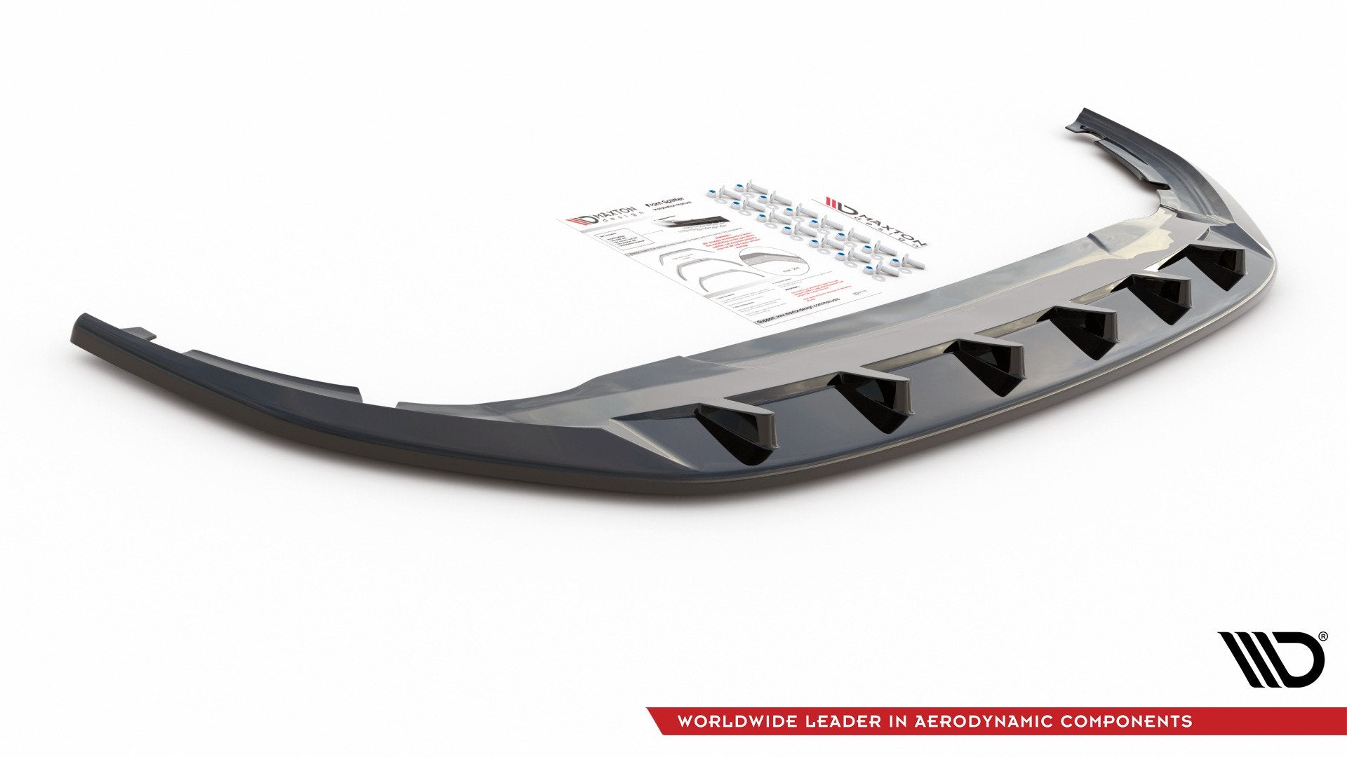 Maxton Design Street+ Spoilerlippe Front Ansatz V.1 passend für VW Golf Hatchback / Variant Mk8 schwarz Hochglanz